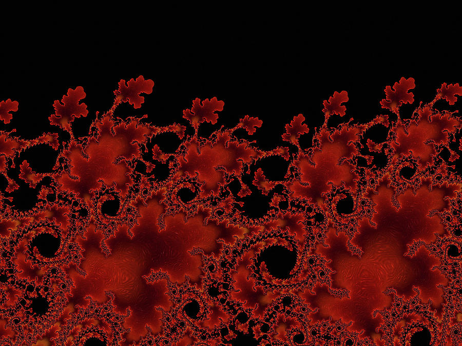 3d Abstract Digital Art - Minimal Abstract Red Poppies by Georgiana Romanovna