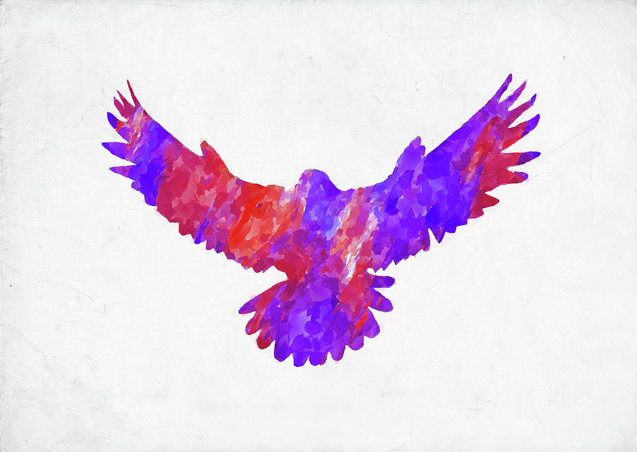 Eagle Digital Art - Minimal Abstract Watercolor Eagle by Ricky Barnard