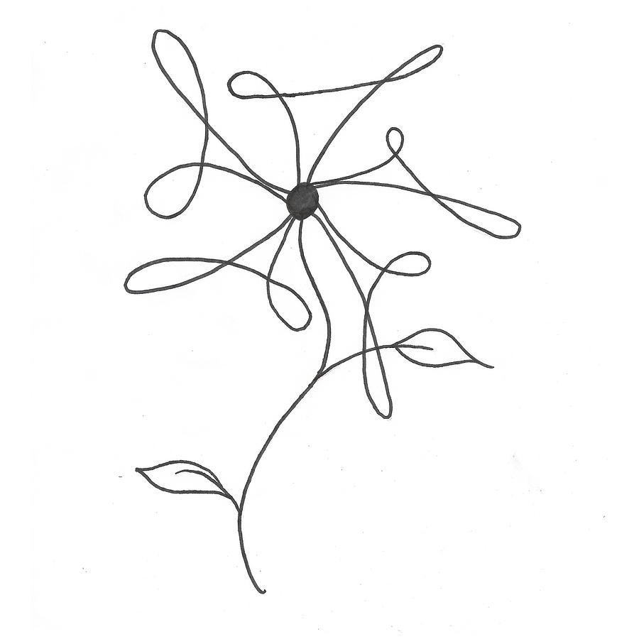 Minimalist Flower 3 Drawing by Imaginecreatedo Artists