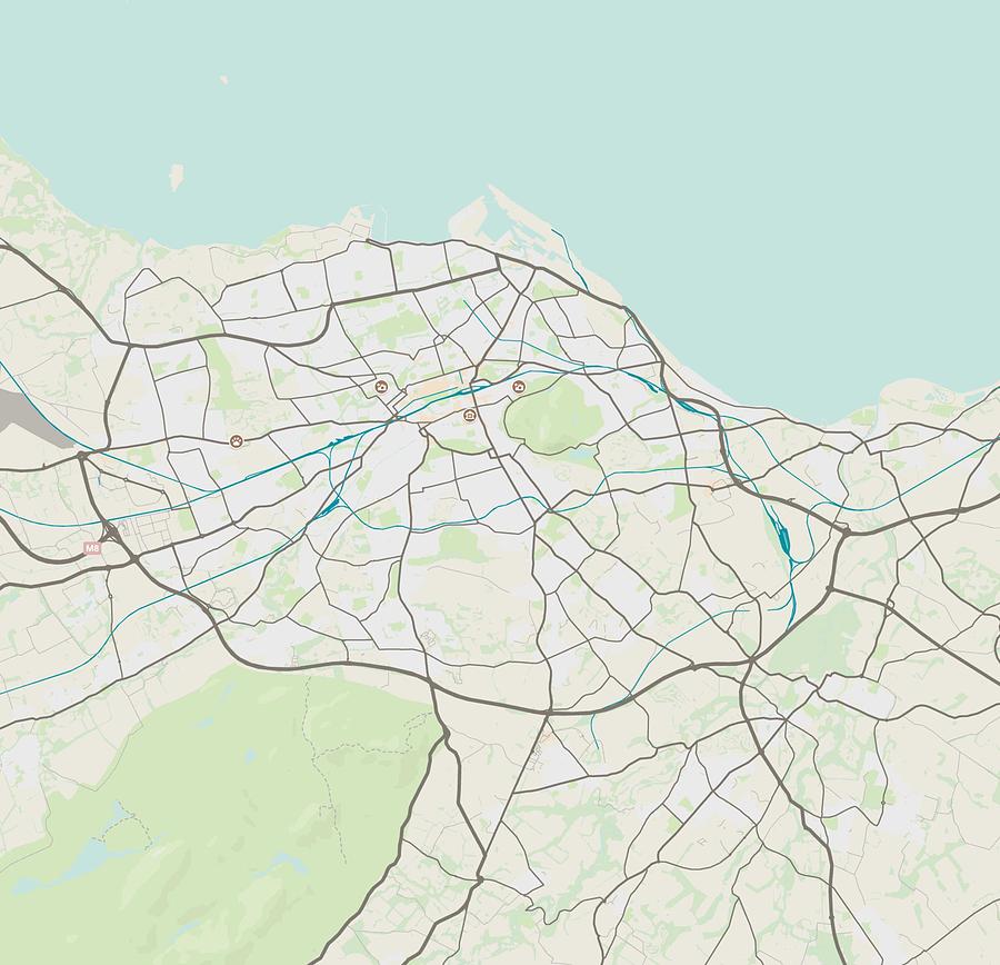 Minimalist Modern Map of IEdinburgh, Scotland 2 Painting by Celestial ...