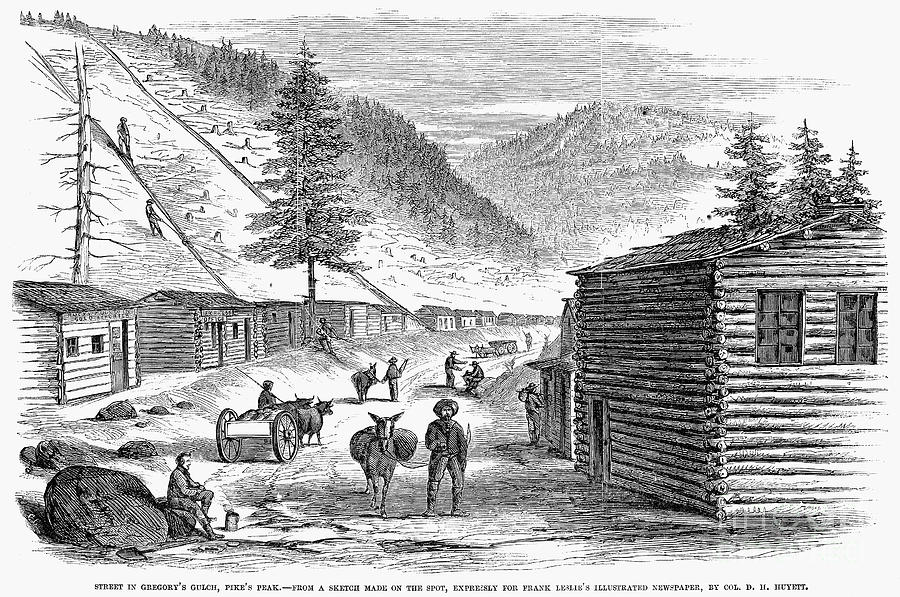 Mining Camp, 1860 Drawing by Granger - Fine Art America