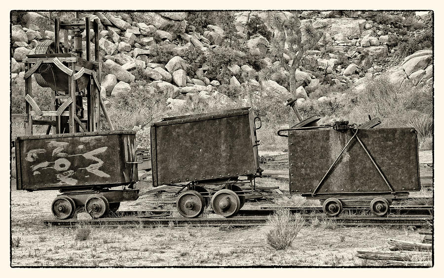Mining Cars Digital Art by Sandra Selle Rodriguez