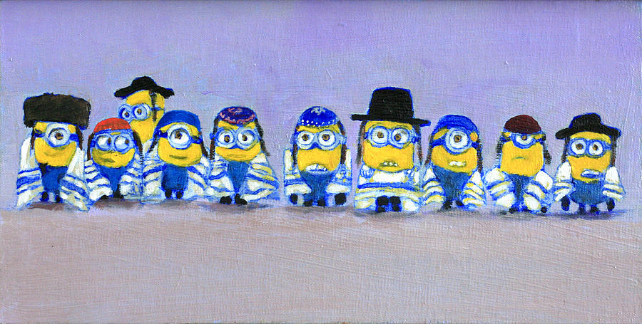 Minions Painting - Minions Minyan by David Zimmerman