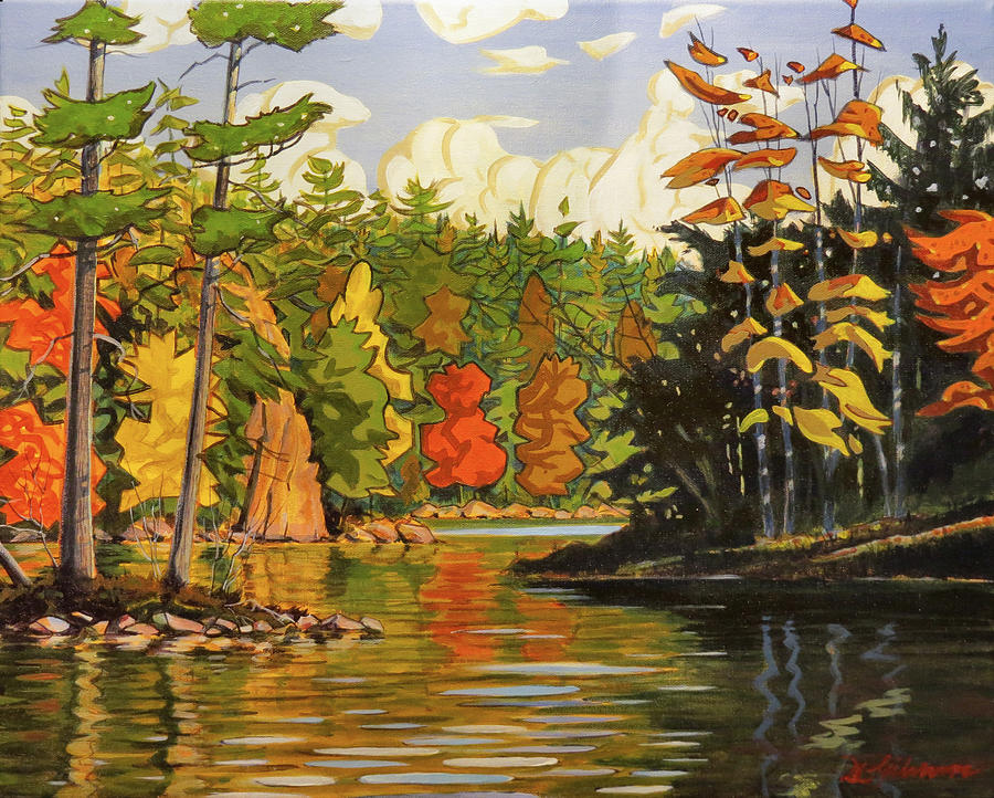 Mink Lake Narrows Painting by David Gilmore