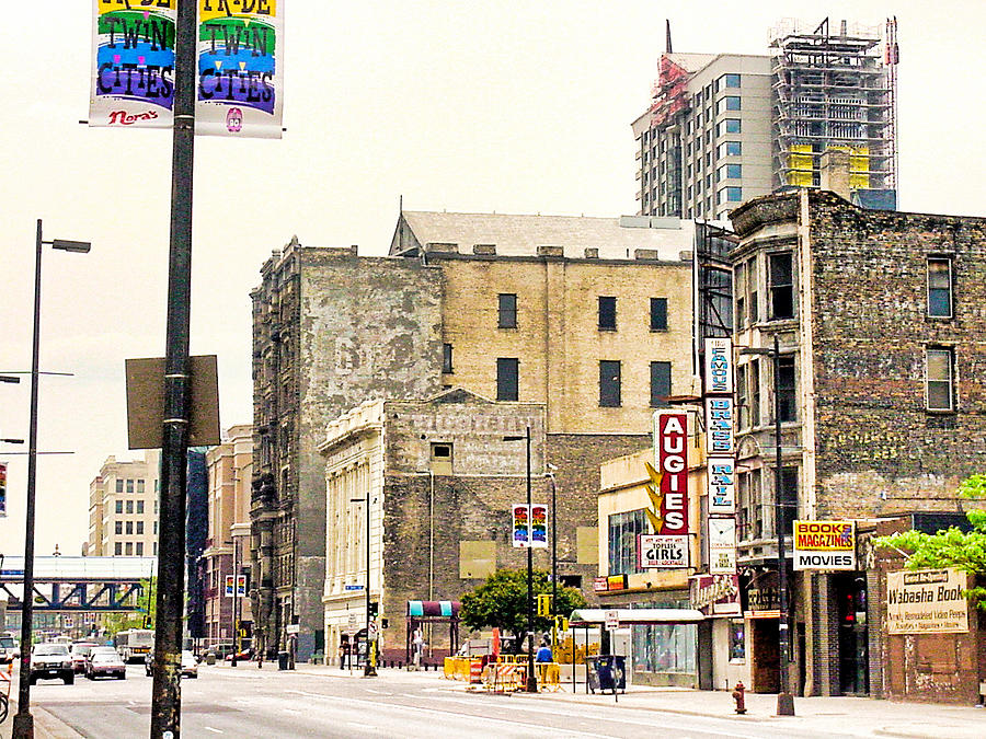 Minneapolis-4th and Hennepin-circa 2002 Photograph by Robert Meyers-Lussier