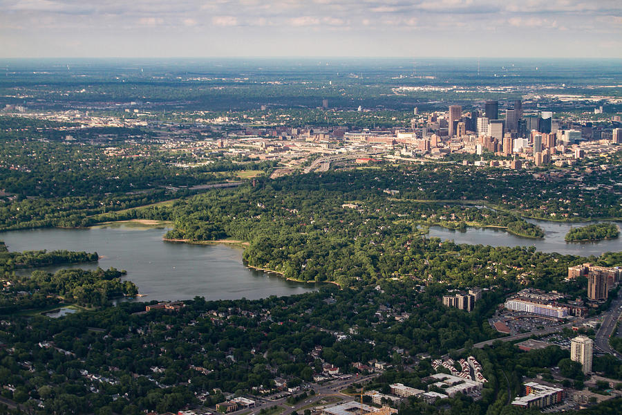 Minneapolis Aerial View 1 Photograph by Bonnie Follett