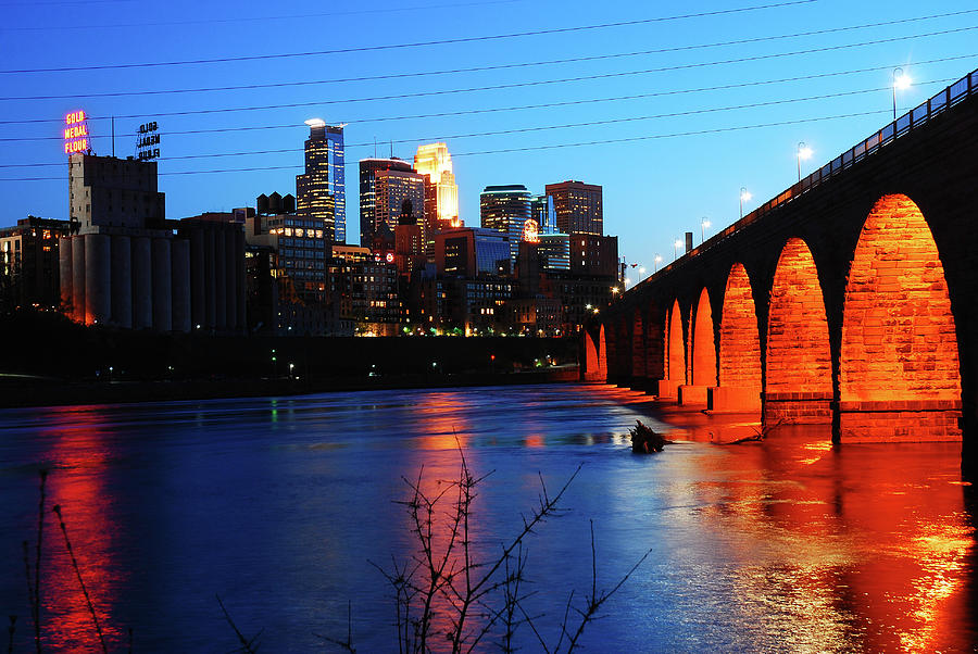 Minneapolis at the Stone Arch Bridge Photograph by James Kirkikis