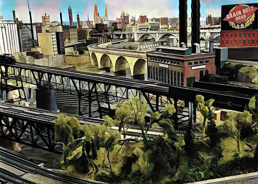 Minneapolis by Rail Painting by Tim Nyberg