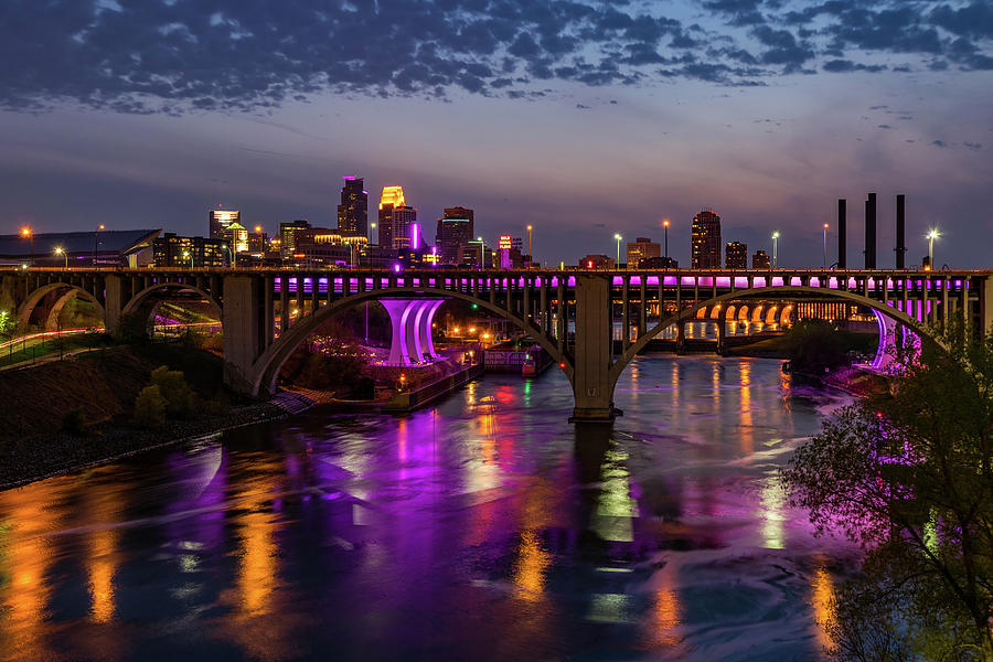 University Of Minnesota Photograph - Minneapolis in Purple 2 by Bill Pohlmann