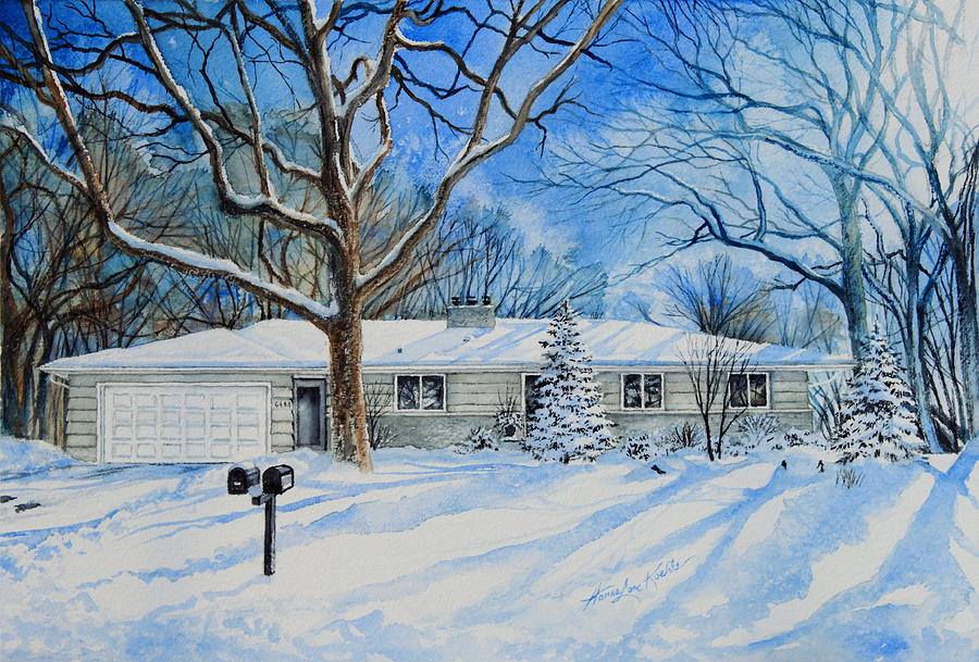 Minneapolis MN Home Portrait Painting by Hanne Lore Koehler