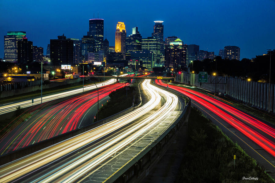 Minneapolis Night Skyline Photograph by Fran Gallogly