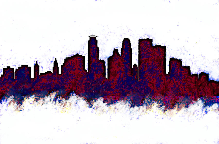 Minneapolis Skyline Painting by Enki Art - Pixels