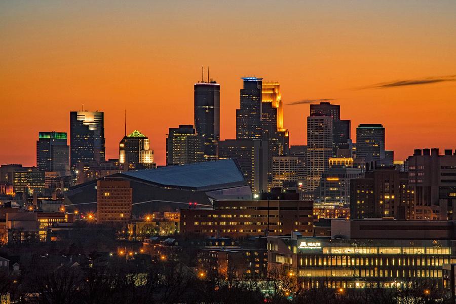Minneapolis Skyline Glow Photograph by Doug Wallick