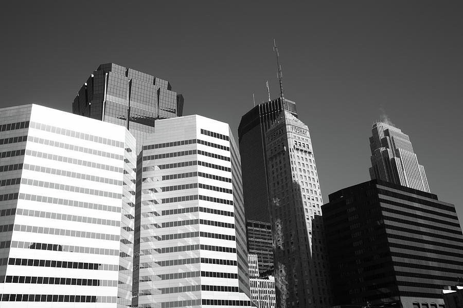 Minneapolis Skyscrapers BW 5 Photograph by Frank Romeo
