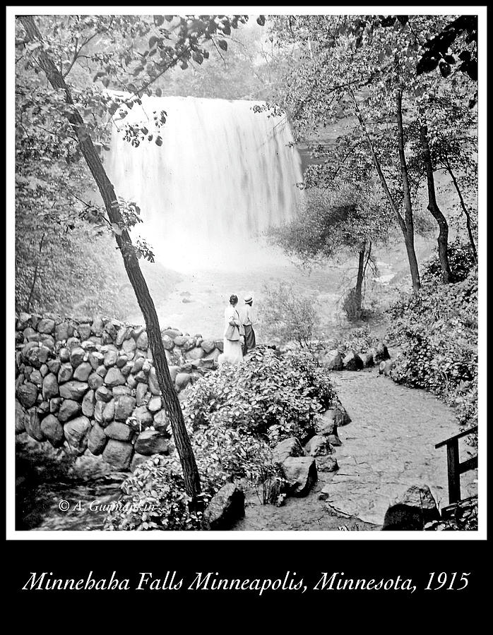 Minnehaha Falls, Minneapolis, Minnesota, 1915, Vintage Photograp Photograph by A Macarthur Gurmankin