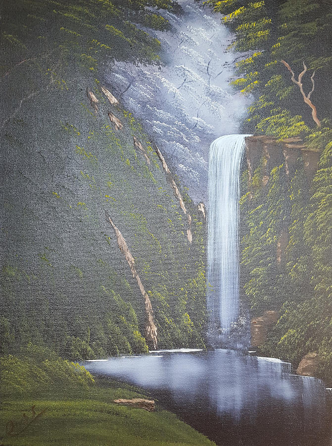 Minnehaha Waterfall Painting by Russell Collins