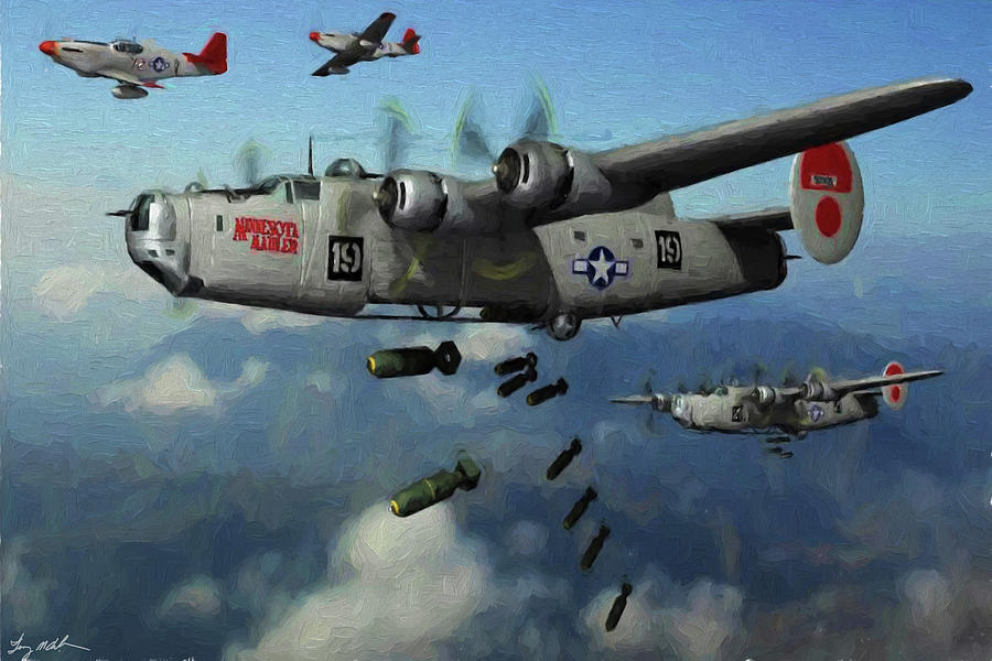 Minnesota Mauler and the Tuskegee Airmen - Oil Digital Art by Tommy Anderson