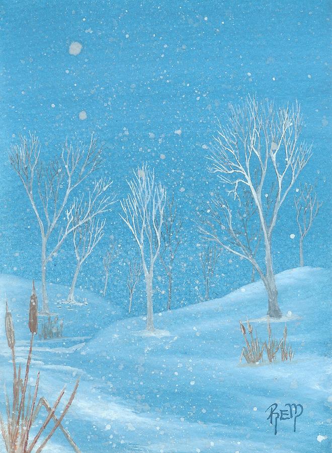 Winter Painting - Minnesota winter... no. two by Robert Meszaros