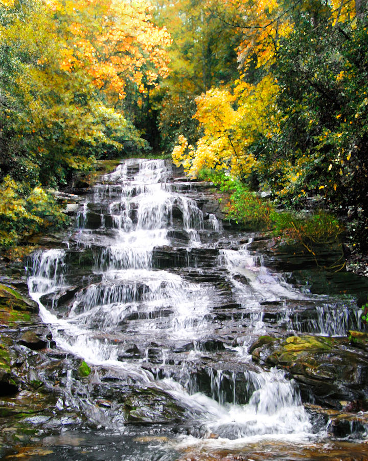 Minnihaha Falls in Autumn Digital Art by Frances Miller