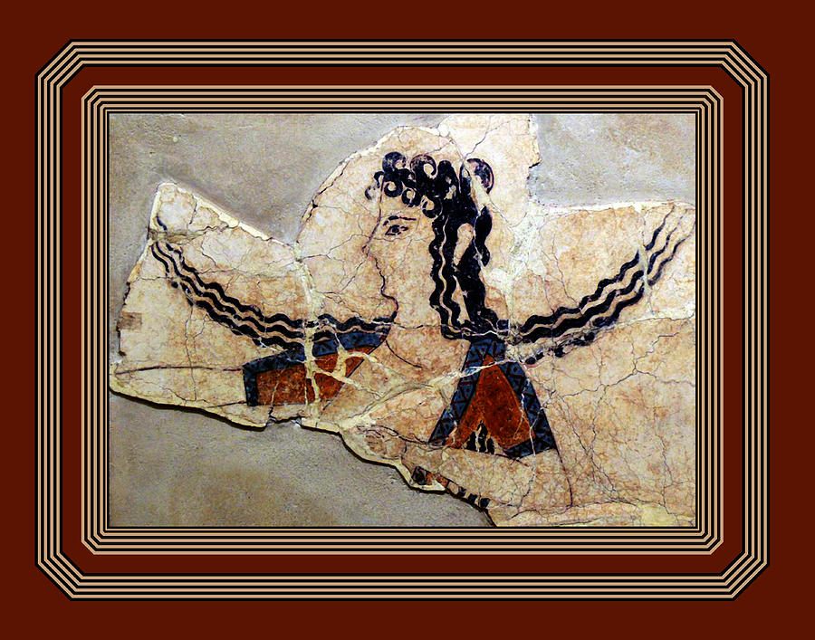 Greece Digital Art - Minoan Dancing Woman Fresco Fragment by Kathleen Vail