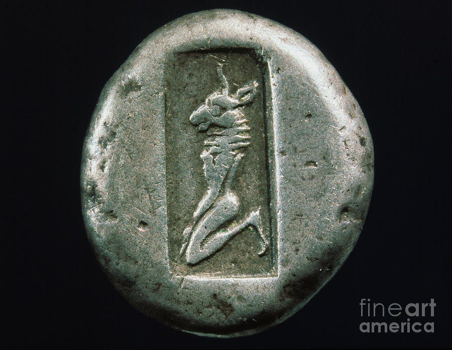 Minotaur Photograph - Minotaur On A Greek Coin by Granger