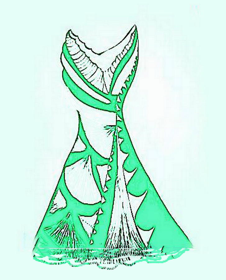 Mint Green Dress Digital Art by Mary Russell