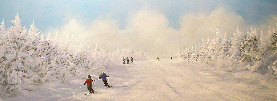 Ski Painting - Minus 9 by Ken Ahlering