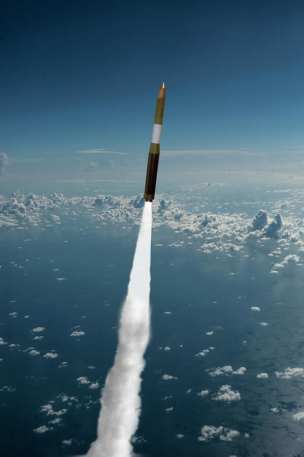 Rockets Digital Art - Minuteman 3 Missile Launch  by Erik Simonsen