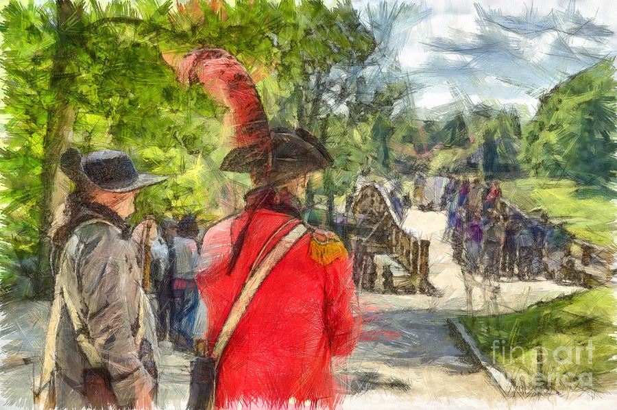 Minuteman and Redcoat Concord MA Pencil Photograph by Edward Fielding