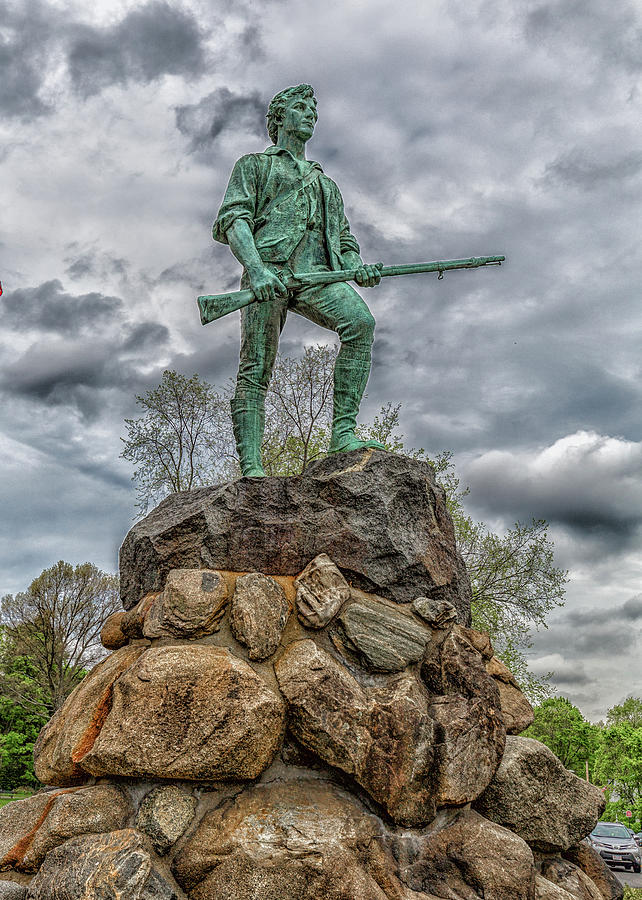 Minuteman Statue Lexington Massachusetts Photograph