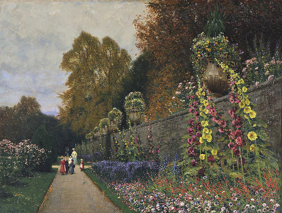 Mirabell Garden Painting by Hans Wilt
