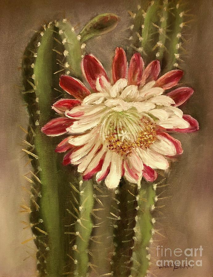 Miracle of the Cactus Bloom Painting by Rand Burns