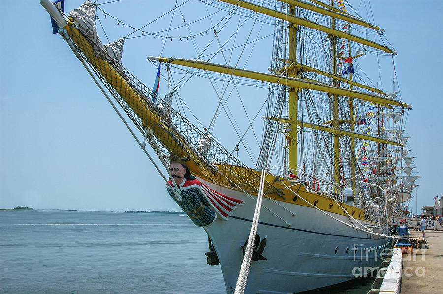 Mircea Tall Ship Docked in Charleston SC Photograph by Dale Powell