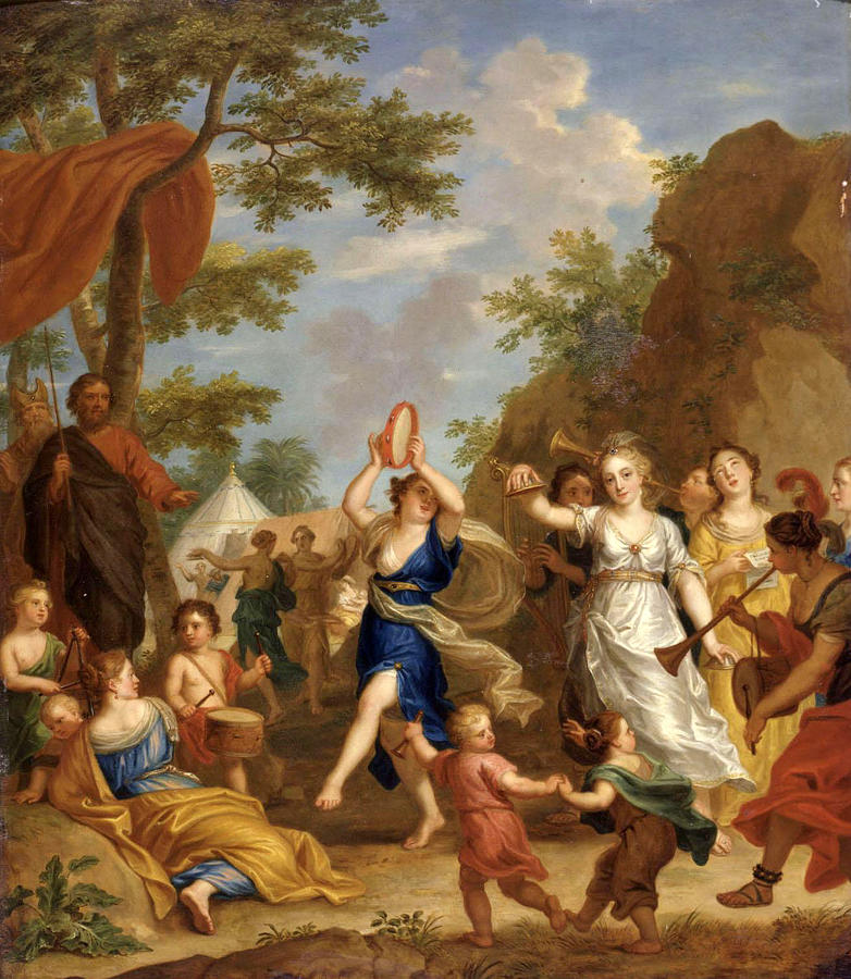 Miriam and the Women of Israel celebrating after crossing the Red Sea Painting by Balthasar Beschey