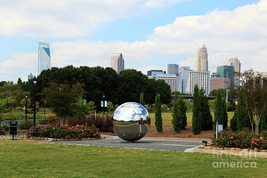 Mirror Ball At Midtown Park In Charlotte Photograph