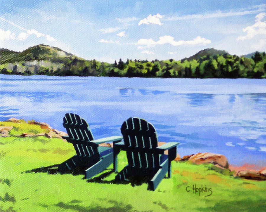 Mountain Painting - Mirror Lake Lake Placid New York by Christine Hopkins