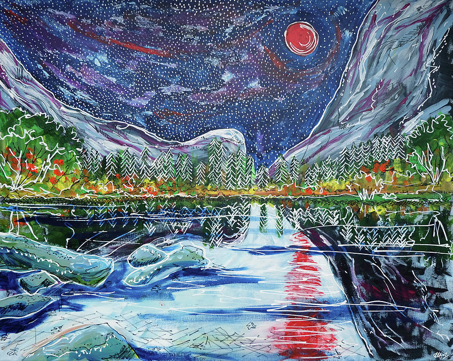 Mirror Lake Painting by Laura Hol