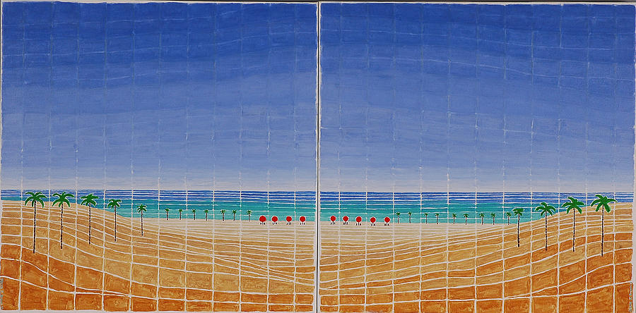 Mirror Twin Beaches Painting by Jesse Jackson Brown
