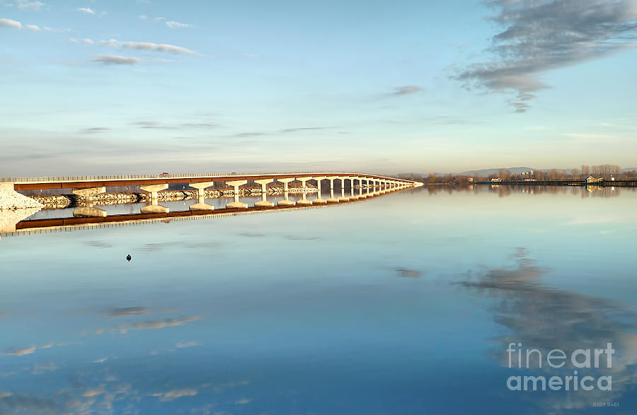 Barn Photograph - Mirrored Bridge by Deborah Benoit