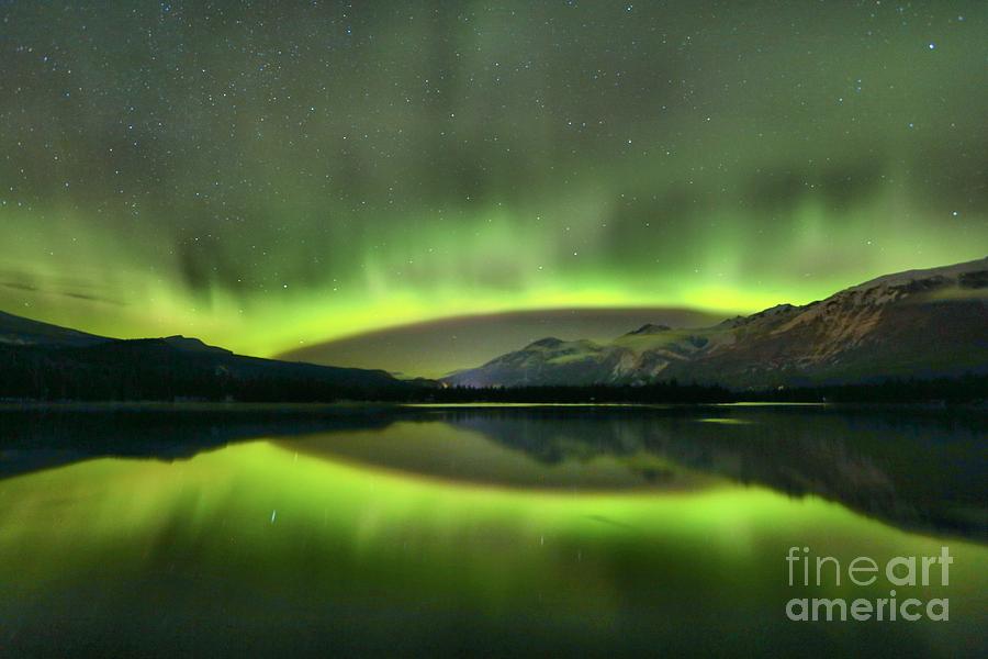 Mirrored Northern Lights Photograph by Adam Jewell