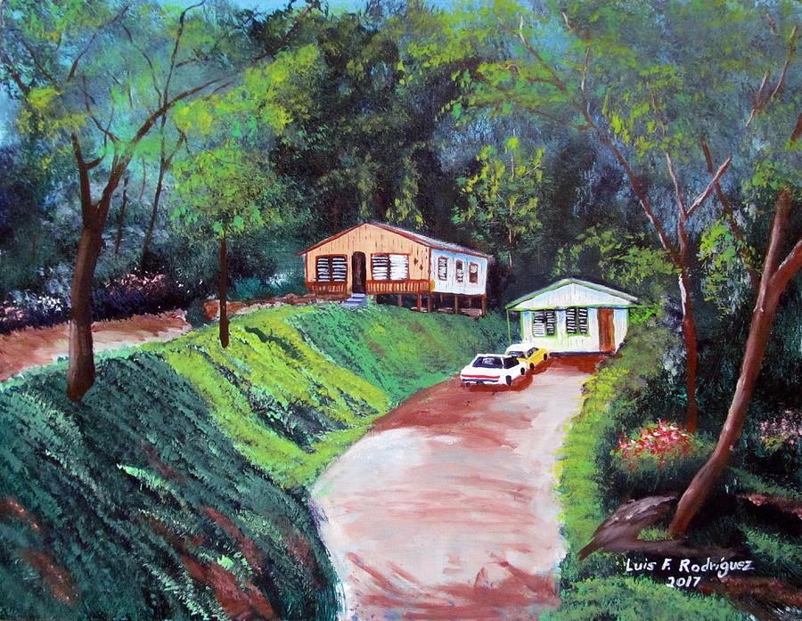 Los Vecinos Painting by Luis F Rodriguez