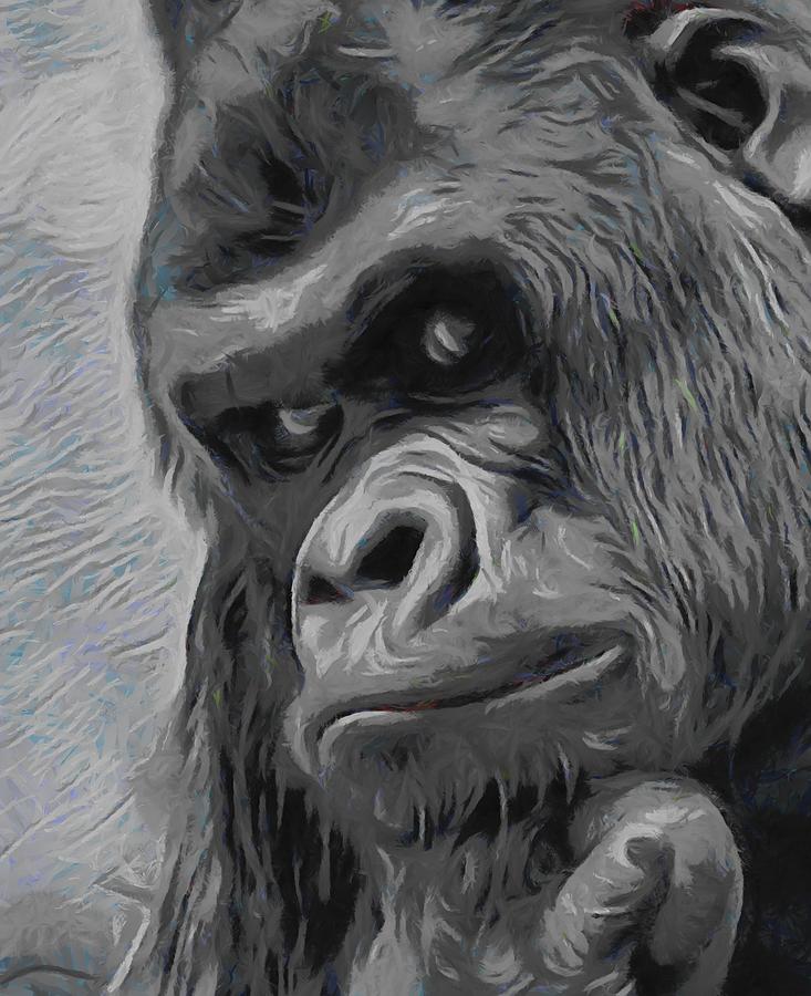 Gorilla Digital Art - Mischievous Thoughts  by Ernest Echols
