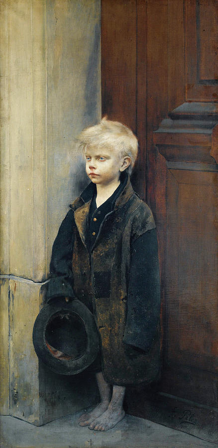 Misery or Little Beggar Painting by Fernand Pelez