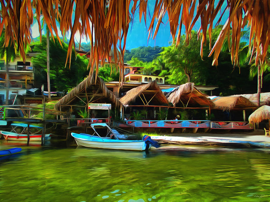 Boat Painting - Mismaloya River 0331 by Lola Villalobos