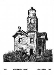 Mispillion River Lighthouse Drawing by John R Harris Mispillion River Lighthouse Drawing by John R Harris