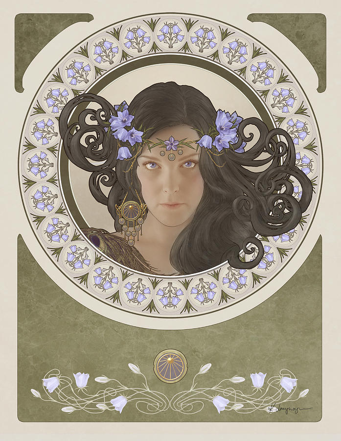 Fantasy Digital Art - Miss Bluebell by FireFlux Studios