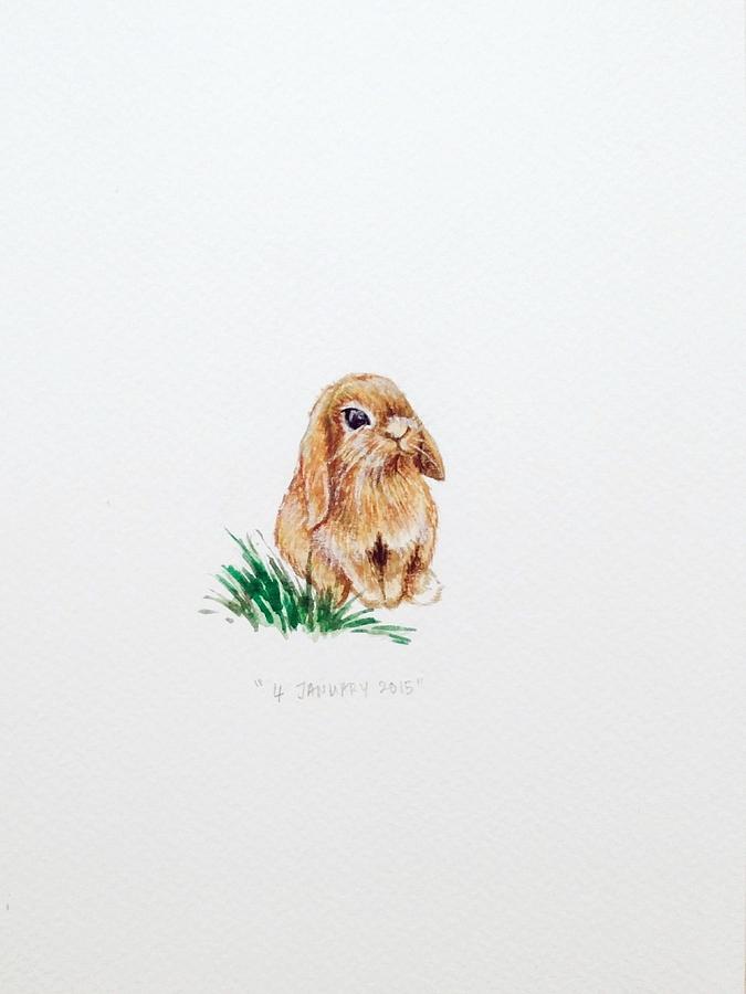 Rabbit Painting - Miss bunny by Venie Tee