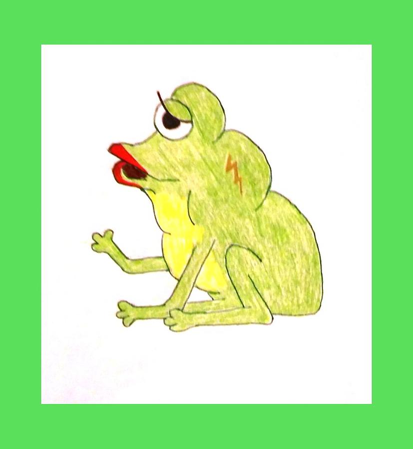 Miss Frog Mixed Media by SarahJo Hawes