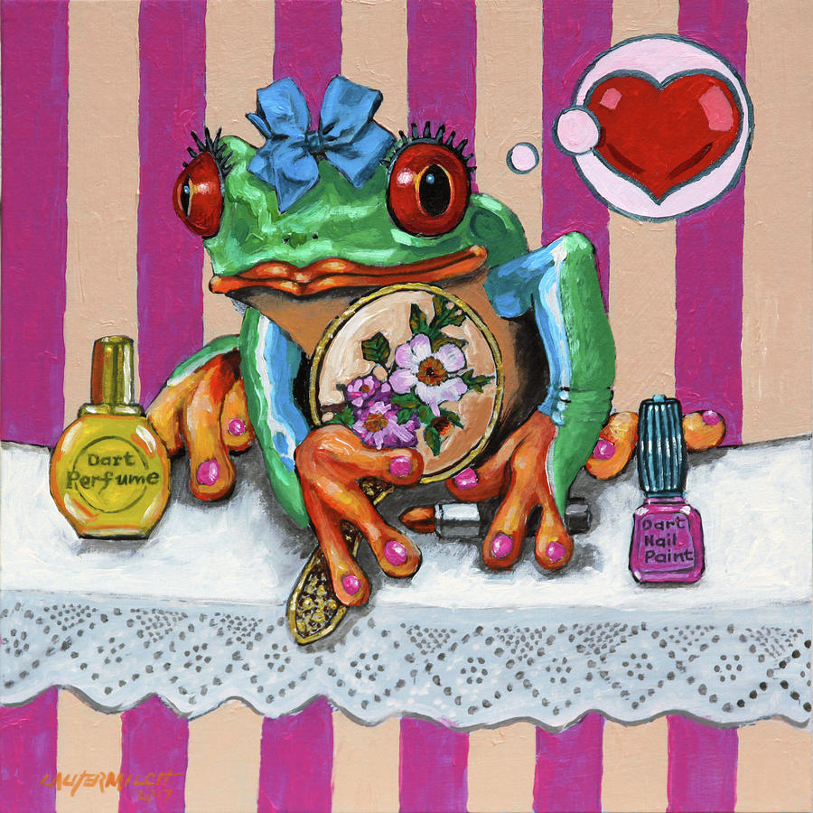 Miss Froggy Is In Love Painting by John Lautermilch