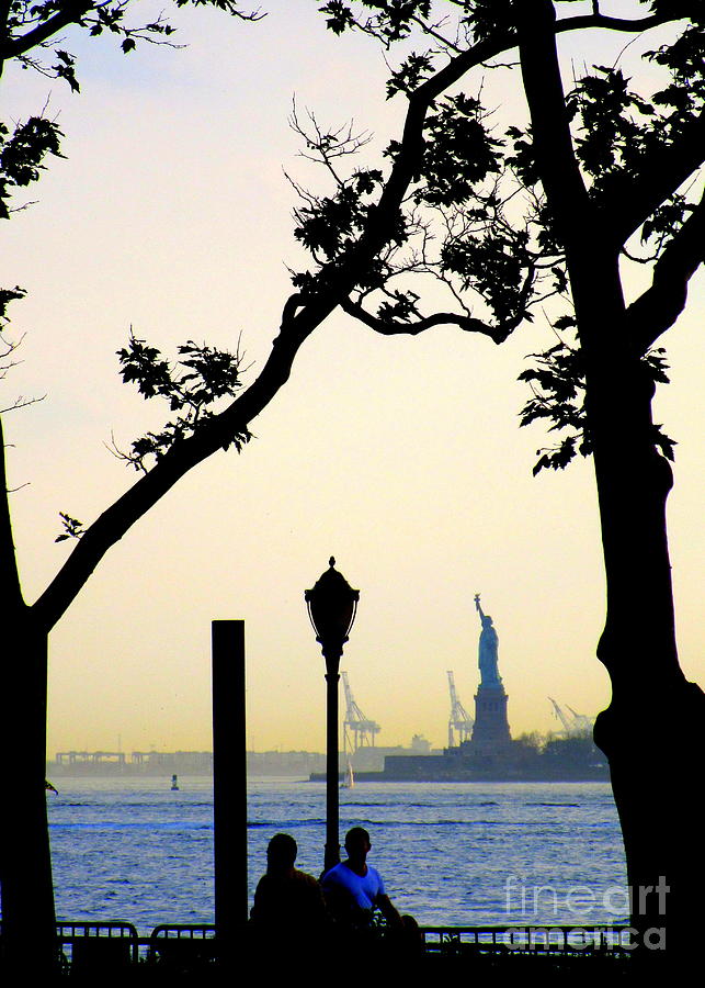 Miss Liberty From Battery Park Photograph by Randall Weidner